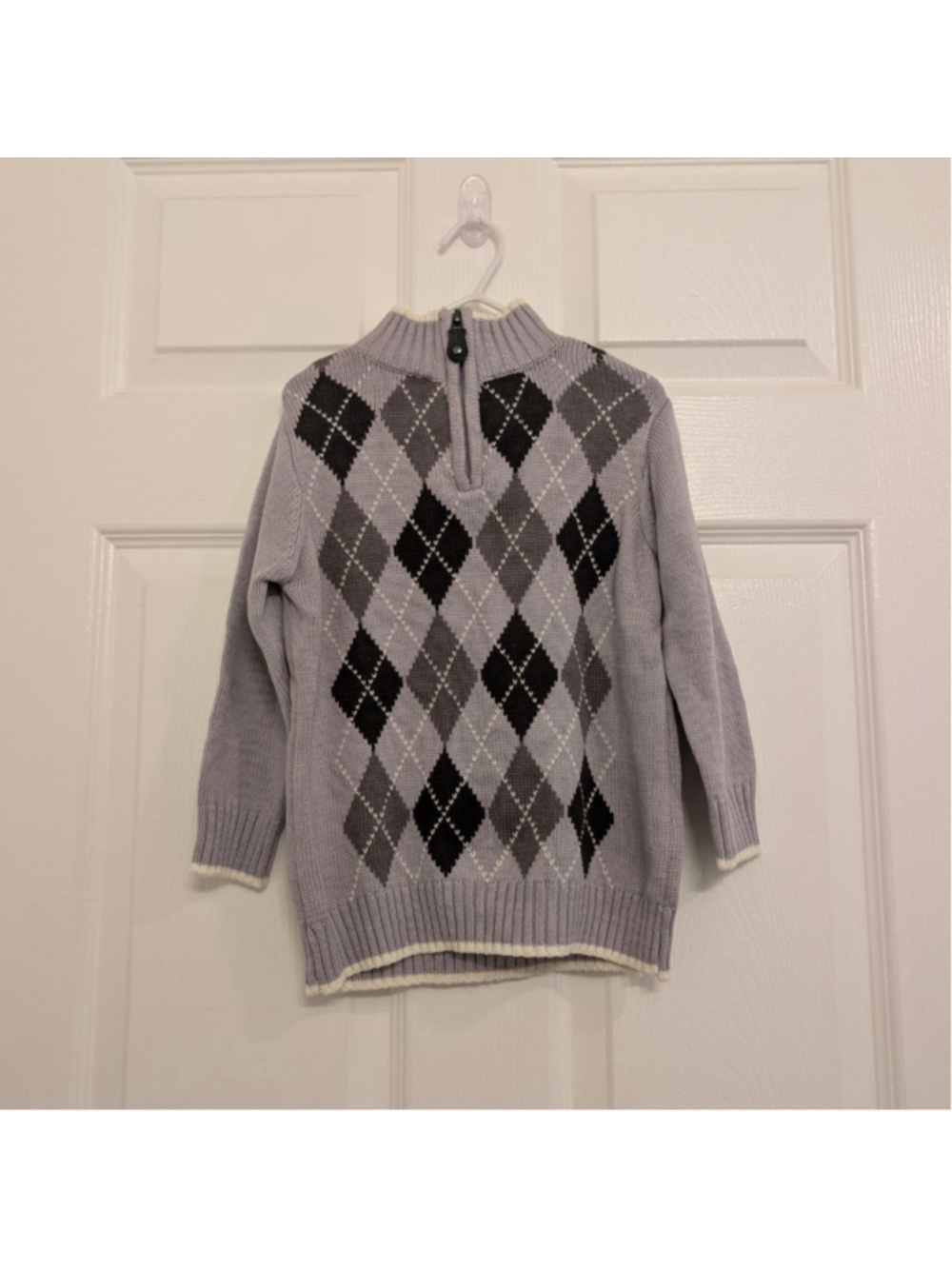 Boys The Children's Place Argyle Quarter-Zip Sweater 4T Lavender Black